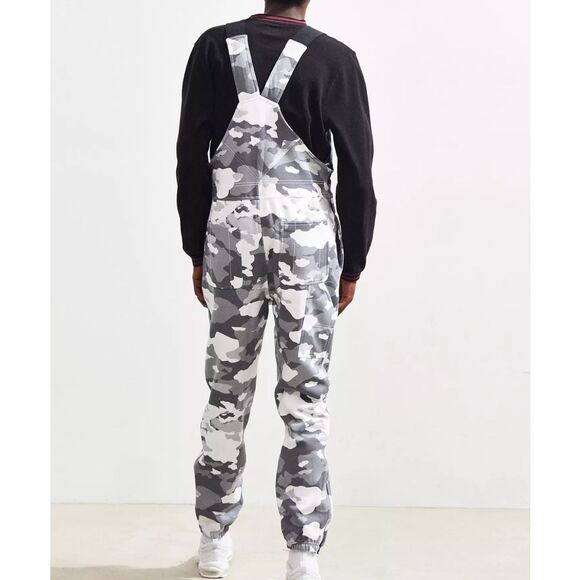 Urban Outfitters Champion Grey Camouflage Super Fleece Bib Overalls Size XS - Picture 11 of 11